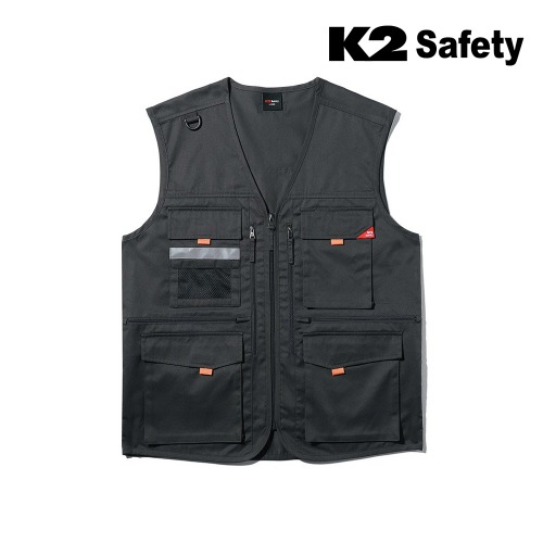 K2 세이프티 PM-S601 조끼 (차콜) 최가도매몰 사업자를 위한 도매몰 | 안전화 산업안전용품 도매