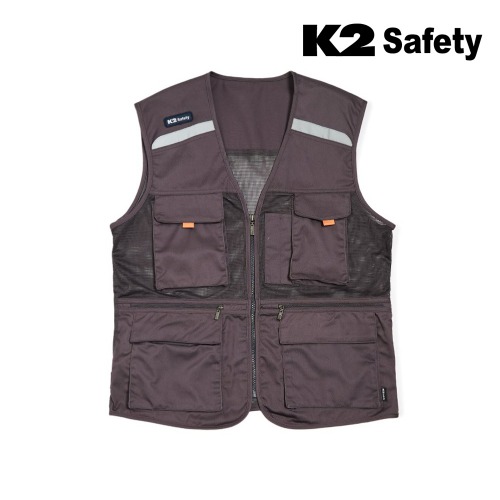 K2 세이프티 조끼 베스트 21VE-612R (그레이) 최가도매몰 사업자를 위한 도매몰 | 안전화 산업안전용품 도매