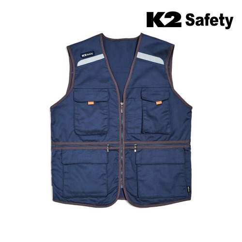 K2 세이프티 조끼 베스트 21VE-611R (다크 블루) 최가도매몰 사업자를 위한 도매몰 | 안전화 산업안전용품 도매