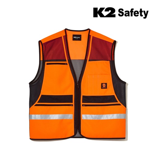 K2 세이프티 VE-A3601 조끼 (오렌지) 최가도매몰 사업자를 위한 도매몰 | 안전화 산업안전용품 도매