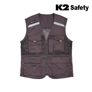 K2 세이프티 조끼 베스트 21VE-612R (그레이) 최가도매몰 사업자를 위한 도매몰 | 안전화 산업안전용품 도매