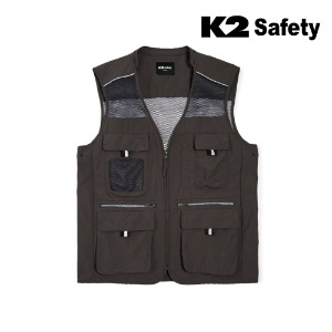 K2 세이프티 21VE-613R 조끼 (차콜) 최가도매몰 사업자를 위한 도매몰 | 안전화 산업안전용품 도매